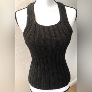 Laundry cable knit racer back black top. Size small.